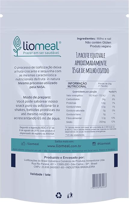 Milho Liofilizado 20g Liomeal
