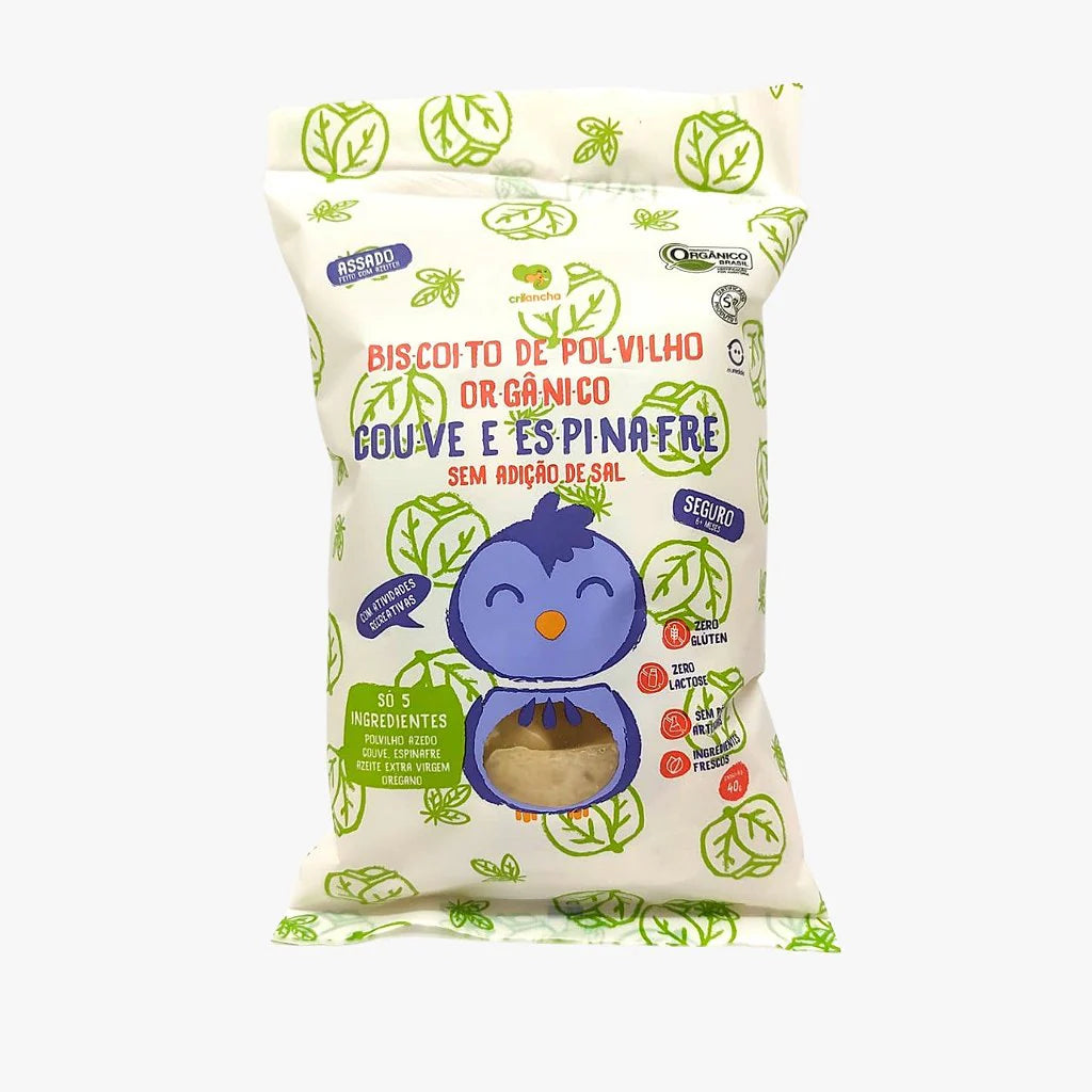 Biscoito de Polvilho Couve e Espinafre Orgânico 40g CriLancha