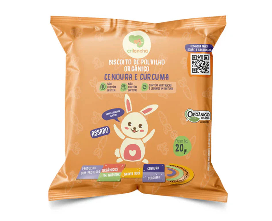 Biscoito Polvilho Cenoura e Curcuma 20g Crilancha
