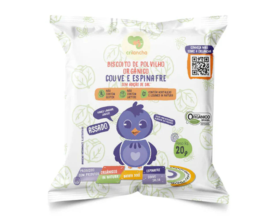 Biscoito Polvilho Couve e Espinafre 20g Crilancha