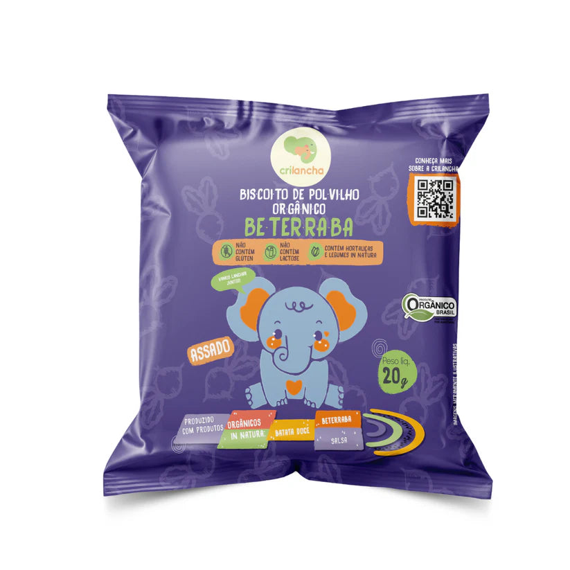 Biscoito Polvilho Beterraba 20g Crilancha