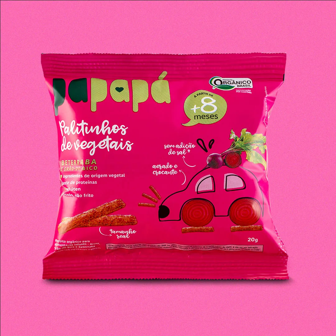 Palitinhos de Vegetais Orgânicos Beterraba 20g Papapá