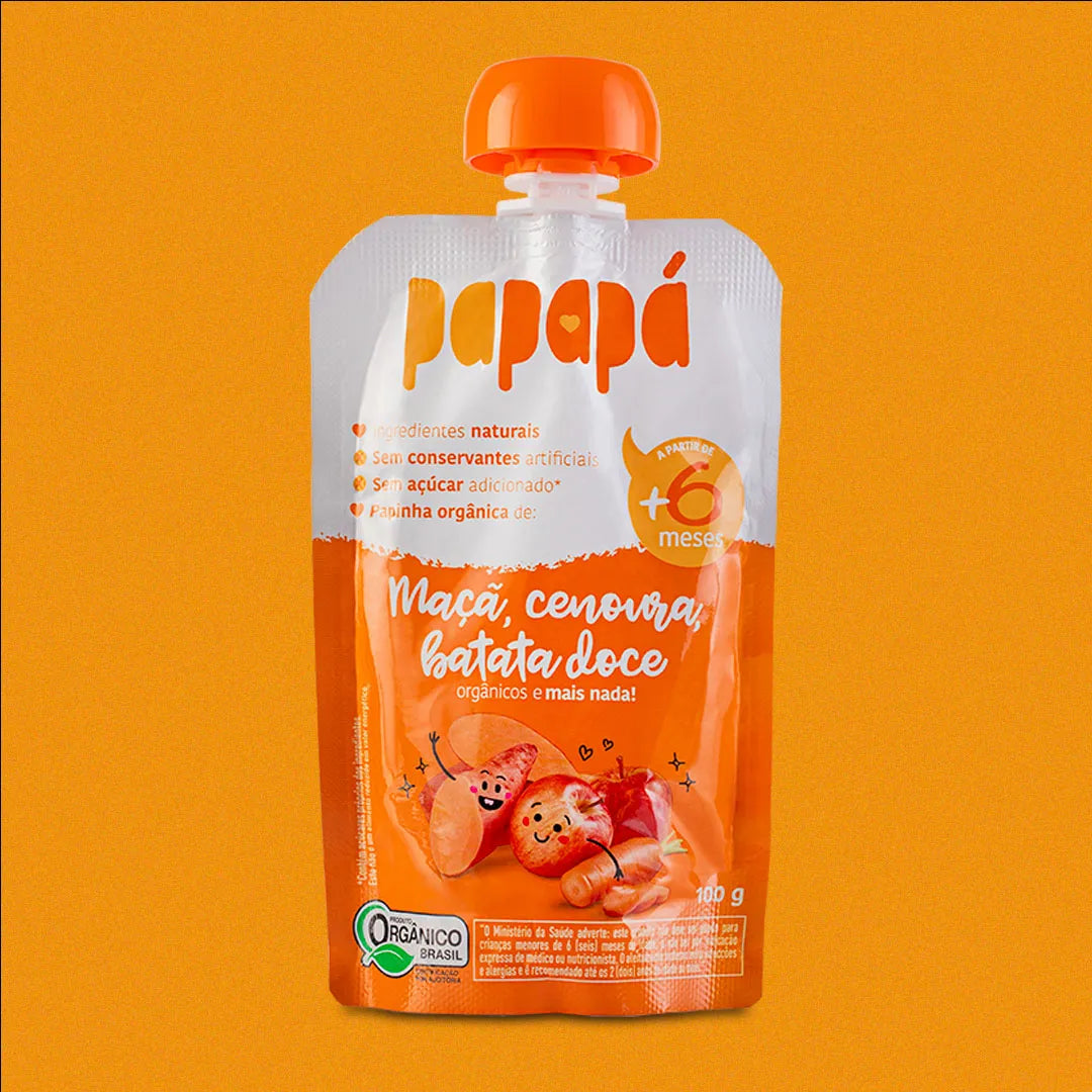 Papinha Maçã e Cenoura Orgânico 100g Papapá